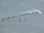 SX06998 Surfers paddling for wave at Bude.jpg